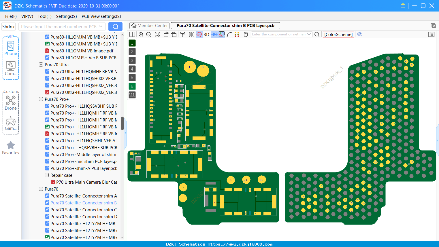 Huawei Pura70 Satellite-Connector Shim B PCB Layer